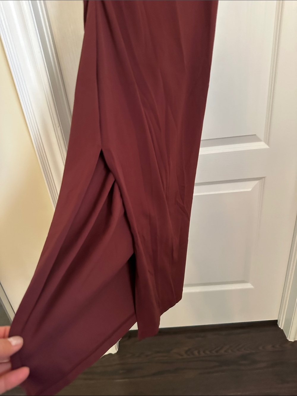 Maternity Burgundy Square-Neck Midi Dress - Picture 6 of 6